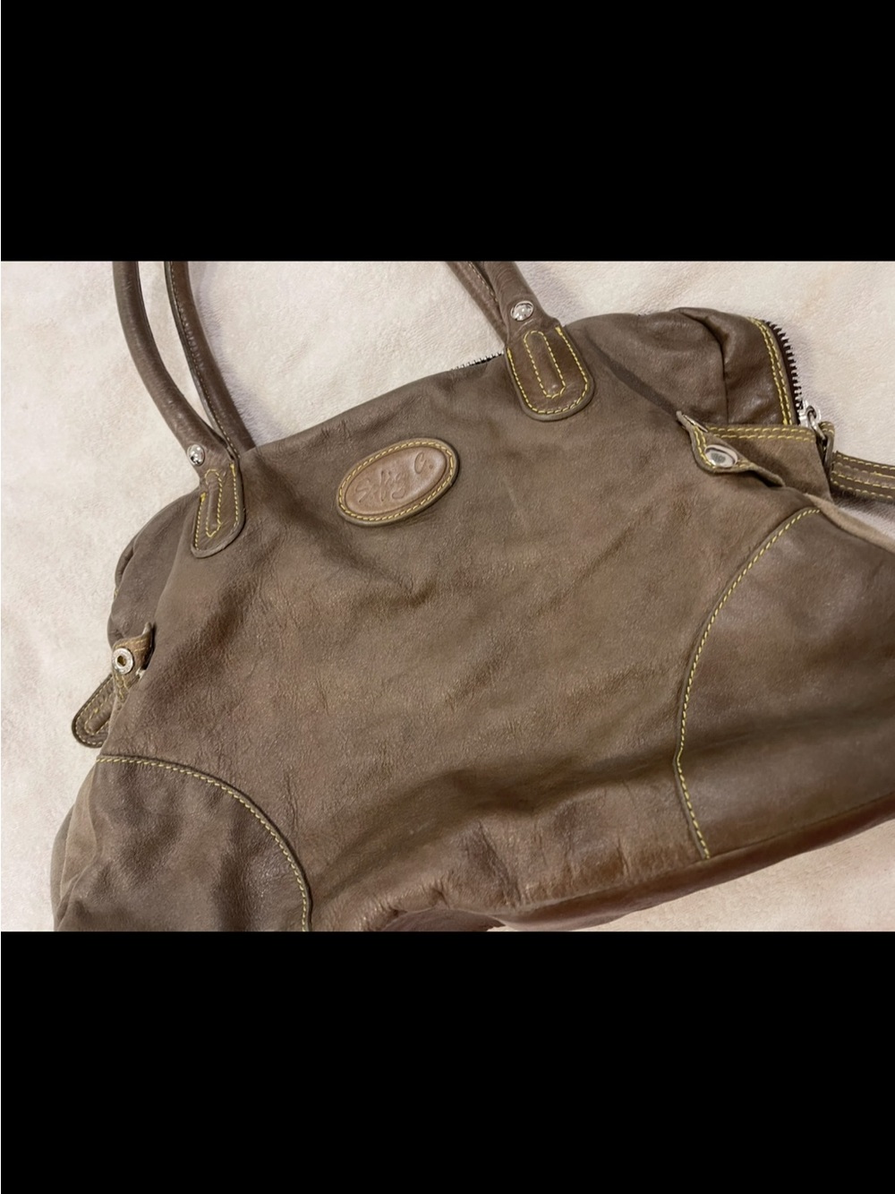 Classic Brown Leather Tote Handbag - Picture 6 of 6